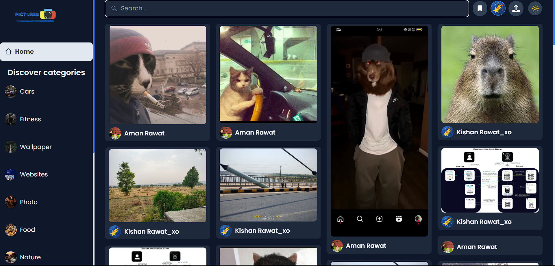 Pictures-me project screenshot